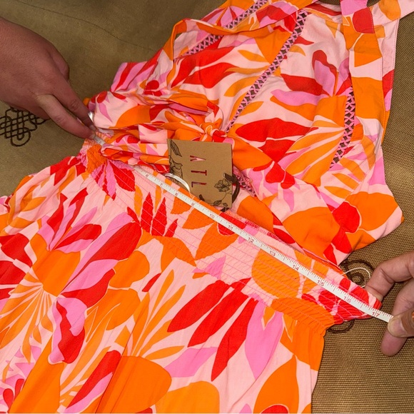 Abel the Label Anthropologie  NWT! Pink Orange Rumi Maxi Dress Size M - Picture 14 of 16